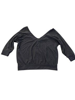 L8TER Women's double side V-Neck Zip-Up Sweater 3/4 sleeve Medium